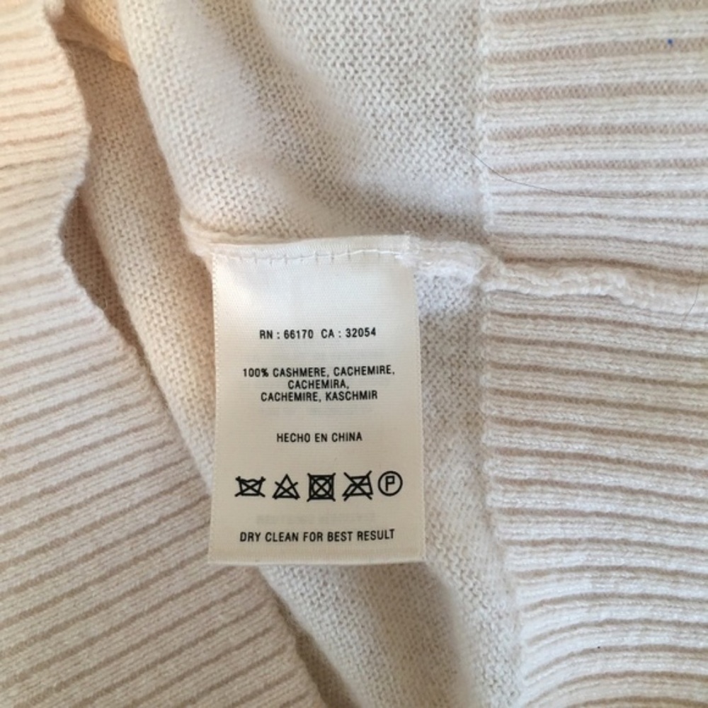 RARE!! Anthropologie HWR Monogram 100% Cashmere Scalloped Cardigan Sweater Small - Picture 9 of 10